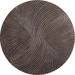 PTMD Wiktor Brown MDF Round Wallpanel Swirl Carved M