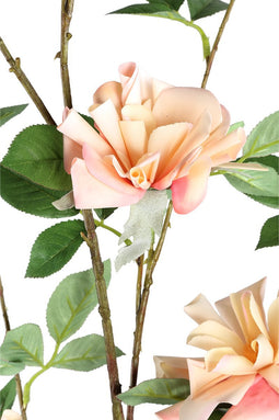 PTMD Wildrose Flower Light Pink With Leaves L