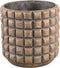 PTMD Wiliam Brown Cement Round Pot Blocks Gold FinishXL
