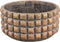 PTMD Wiliam Brown Cement Round Pot Blocks Gold Low L