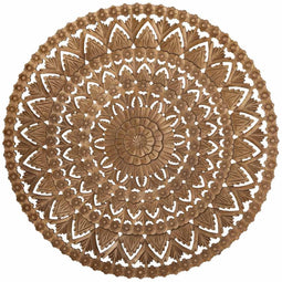 PTMD Willian Brown MDF Round Wallpanel Carved L