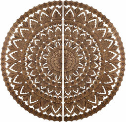 PTMD Willian Brown MDF Round Wallpanel In 2 Halfs