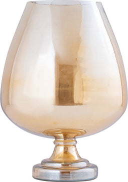 PTMD Windlicht Alwine - 23x23x32 cm - Glas - Goud