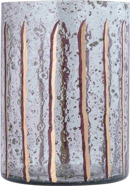 PTMD Windlicht Arhan - 18x18x25 cm - Glas - Goud