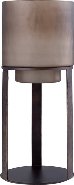 PTMD Windlicht Benae - 26x26x64 cm - Ijzer - Brons