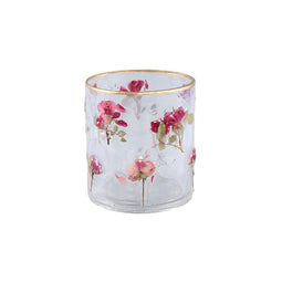PTMD Windlicht Copo - 11x11x13 cm - Glas - Roze