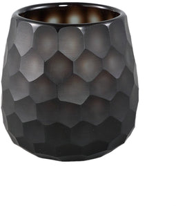 PTMD Windlicht Eboney - 11x11x11 cm - Glas - Bruin