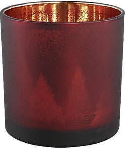 PTMD Windlicht Eleu - 15x15x15 cm - Glas - Rood