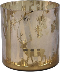 PTMD Windlicht Imadiya - 15x15x15 cm - Glas - Goud