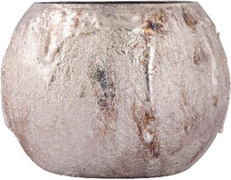 PTMD Windlicht Inanna - 14x14x12 cm - Glas - Zilver