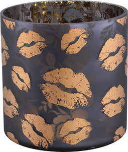 PTMD Windlicht Inge - 15x15x15 cm - Glas - Zwart