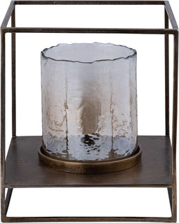 PTMD Windlicht Janik - 35x35x40 cm - Glas - Goud