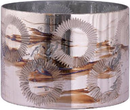 PTMD Windlicht Karga - 19x19x13 cm - Glas - Messing