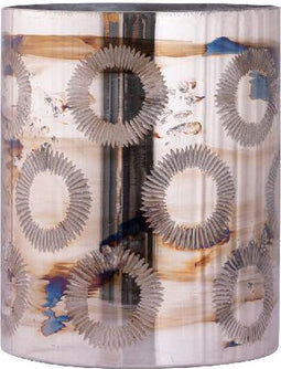 PTMD Windlicht Karga - 20x20x24 cm - Glas - Messing