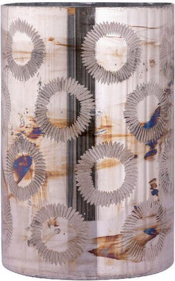 PTMD Windlicht Karga - 20x20x30 cm - Glas - Messing