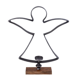 PTMD Windlicht Kennedi - 68x13x78 cm - Hout - Zwart