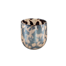 PTMD Windlicht Mella - 10x10x12 cm - Glas - Bruin