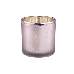 PTMD Windlicht Pasqual - 15x15x15 cm - Glas - Roze