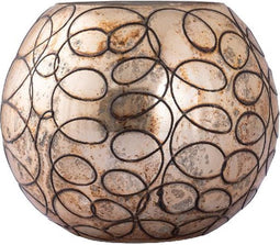 PTMD Windlicht Randall - 17x17x16 cm - Glas - Messing