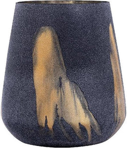 PTMD Windlicht Randall - 19x19x22 cm - Glas - Zwart