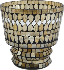 PTMD Windlicht Riv S - 16x16x16 cm - Glas - Goud