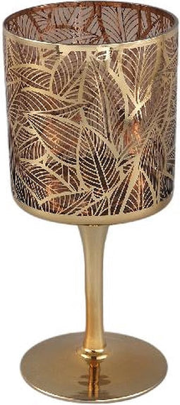 PTMD Windlicht Sariska - 9x9x20 cm - Glas - Goud