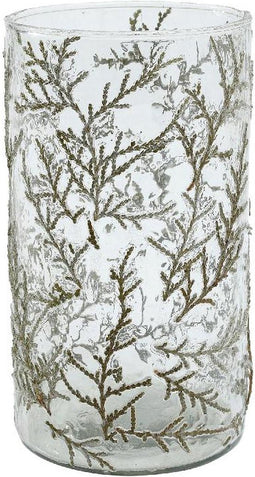 PTMD Windlicht Taco - 10x10x20 cm - Glas - Transparant