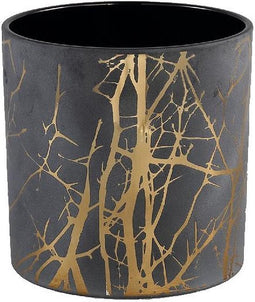 PTMD Windlicht Virgule - 15x15x15 cm - Glas - Bruin