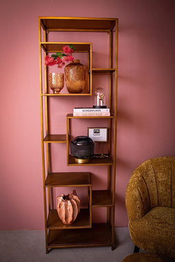 PTMD Wriggle Vaas - H24 x Ø18 cm - Glas - Bruin