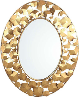 PTMD Wudy Ovale Spiegel - 74 x 8,5 x 92 cm - Ijzer - Goud