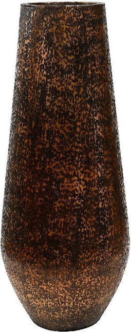 PTMD Xanny Bloempot - H110 x Ø46 cm - Aluminium - Koper