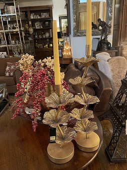 PTMD Xante Ronde Kandelaar - 16 x 13 x 36 cm - Ijzer - Goud