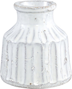 PTMD Xave Bloempot - 12 x 12 x 12 cm - Terracotta - Wit