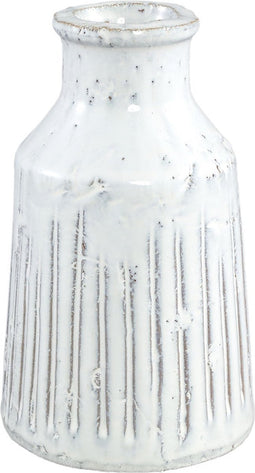 PTMD Xave Bloempot - 12 x 12 x 20 cm - Terracotta - Wit