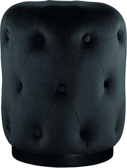 PTMD Xelena Velvet Poef - H47 x Ø36 cm - Fluweel - Zwart