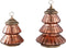 PTMD Xmas Decoritz copper glass LED tree S en L SET van 2