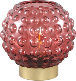 PTMD Xona Tafellamp - 15 x 15 x 14,5 cm - Glas - Roze