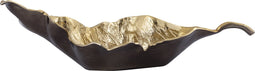 PTMD Ycee Brass Casted Alu Leaf Bowl Gold Inside S