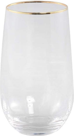 PTMD Yina Longdrink Glas - H14,5 x Ø8,5 cm - Glas - Goud