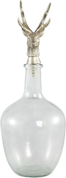 PTMD Ymon Gold Clear Glass Karaf With Reindeer Top