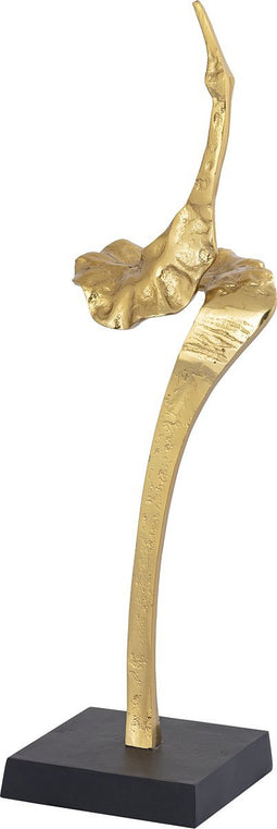 PTMD Yobie Gold Casted Alu Swan Statue Black Base S