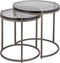 PTMD Youke Brass Iron Sidetable Smoky Glass Round SV2