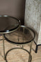 PTMD Youke Brass Iron Sidetable Smoky Glass Round SV2