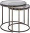 PTMD Youke Brass Iron Sidetable Smoky Glass Round SV2