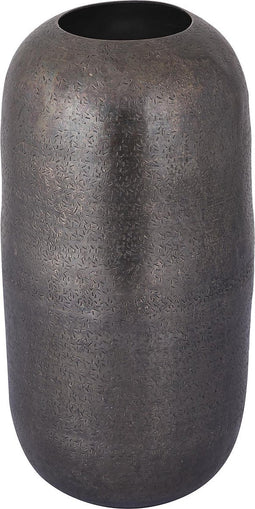 PTMD Yourne Black Rustic Aluminum Pot Bulb Round L