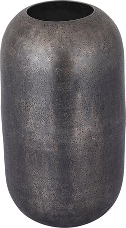 PTMD Yourne Black Rustic Aluminum Pot Bulb Round M