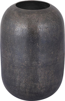 PTMD Yourne Black Rustic Aluminum Pot Bulb Round S