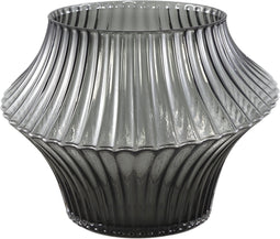 PTMD Yulaa Grey Solid Glass Vase Oblique Shape S