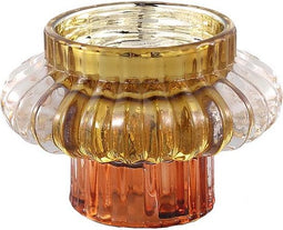 PTMD Yune Ronde Kandelaar - H8 x Ø9,5 cm - Glas - Geel