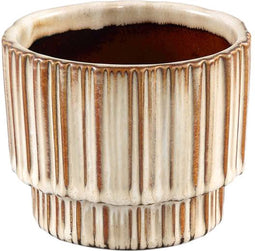 PTMD Zadix Ronde Bloempot - H9 x Ø11 cm - Keramiek - Crème